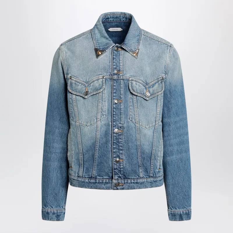 Medium Blue Stonewashed Denim Jacket made by Versace