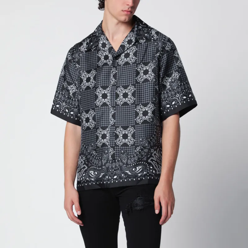 Ma Check Camp Checked Silk Camp Shirt In Black made by AMIRI