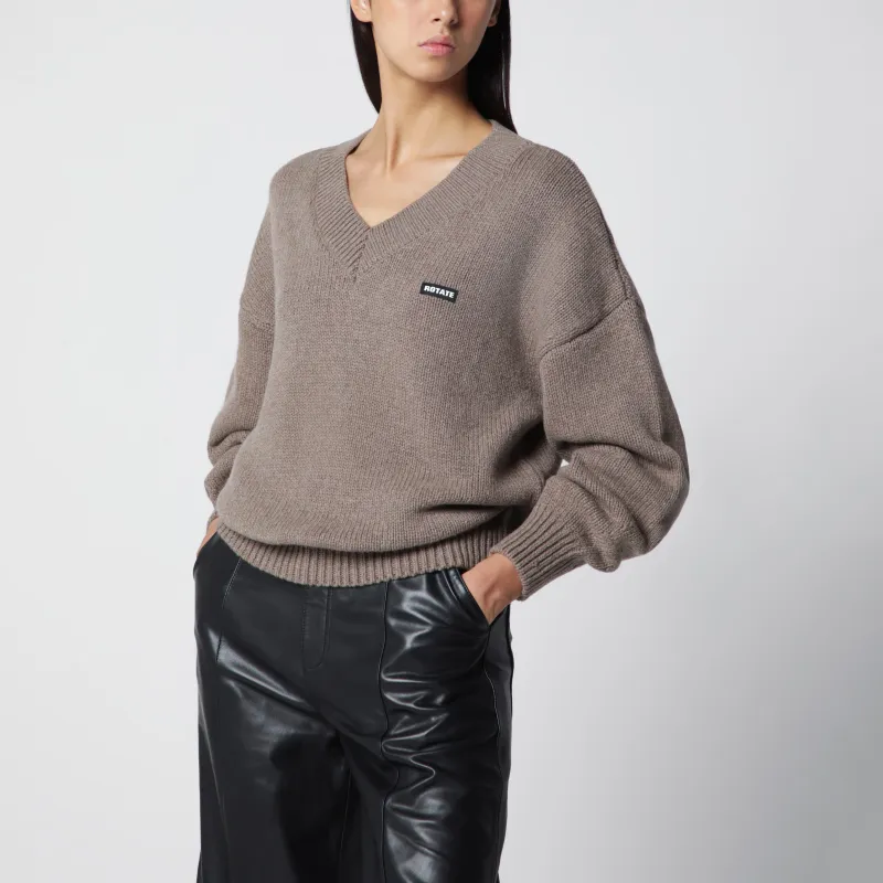 Wool And Cashmere V-Neck Sweater made by Wanan Luxury