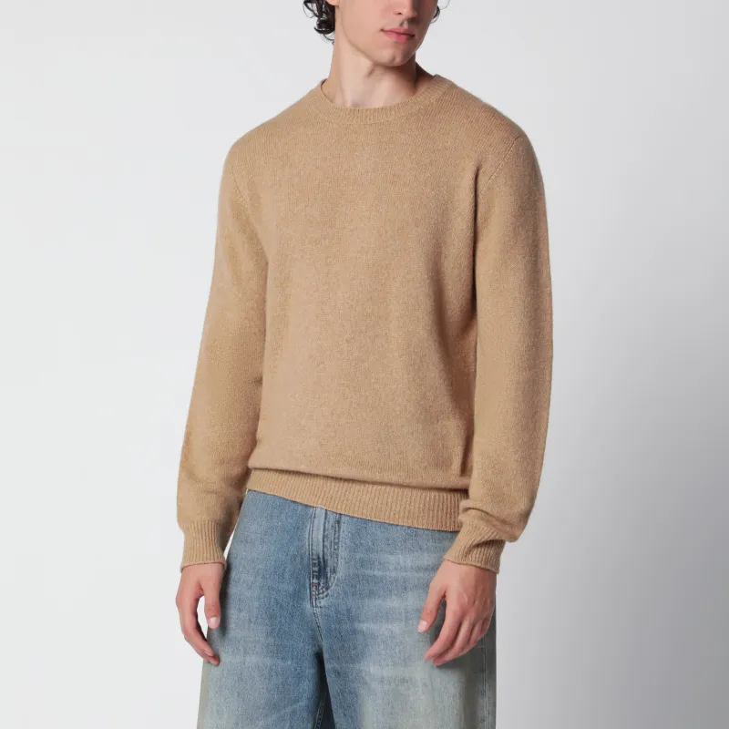 Camel Wool-Blend Sweater made by Roberto Collina