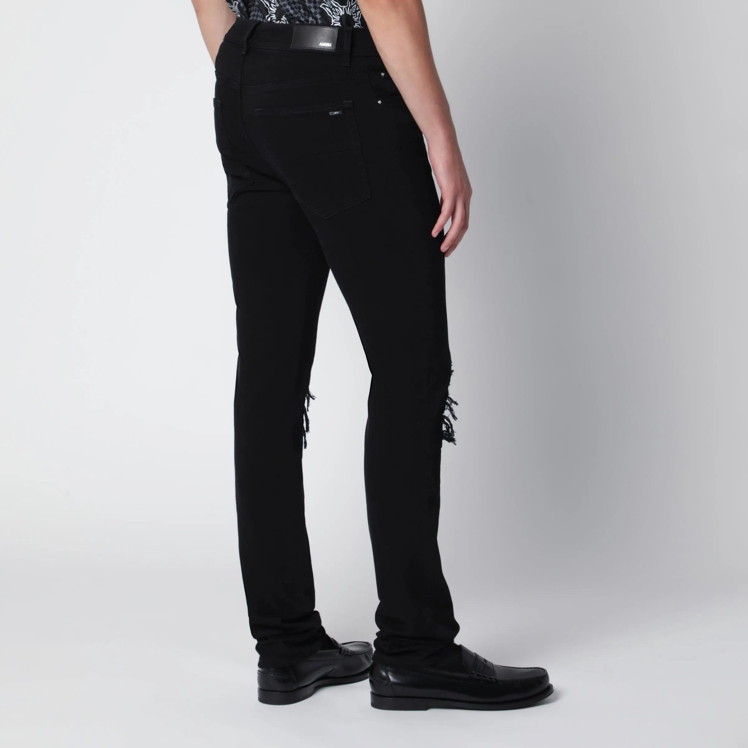 Ripped Skinny Cotton Jeans In Black sold by Wanan Luxury product image thumbnail 2