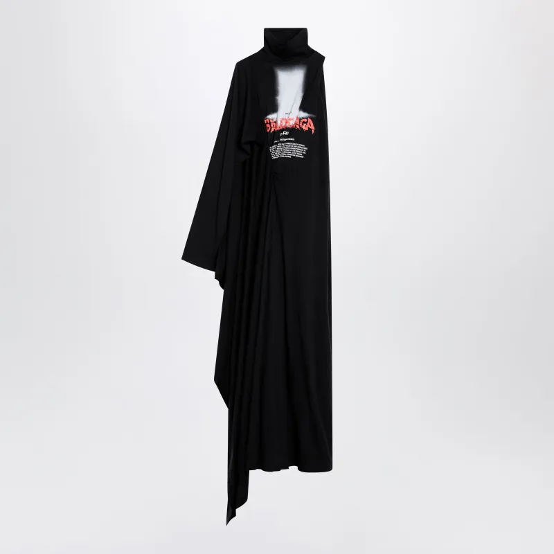 The Door Draped Maxi Cotton Jersey Dress In Black made by Balenciaga
