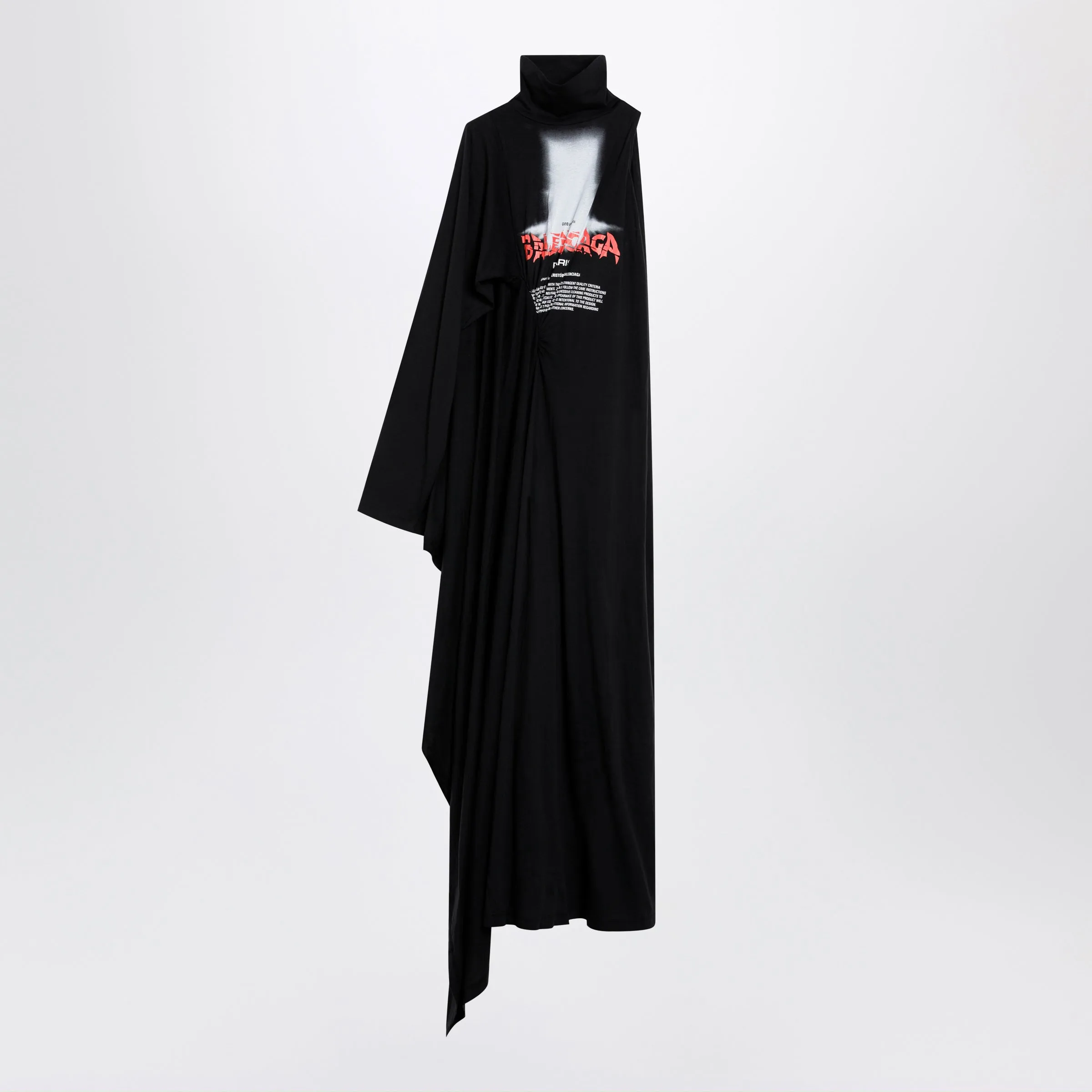 The Door Draped Maxi Cotton Jersey Dress In Black sold by Wanan Luxury