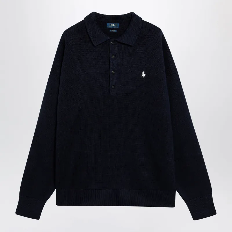 Navy Blue Polo Sweater With Flag Motif made by Polo by Ralph Lauren