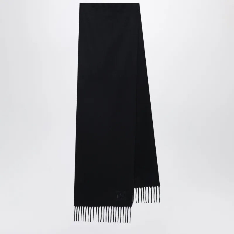 Cashmere Stole With Monogram Embroidery In Black made by MaxMara