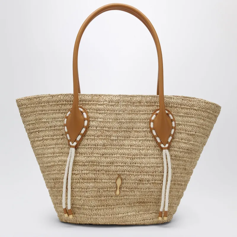 Venus Tote Bag In Natural-Colored Raffia made by Christian Louboutin