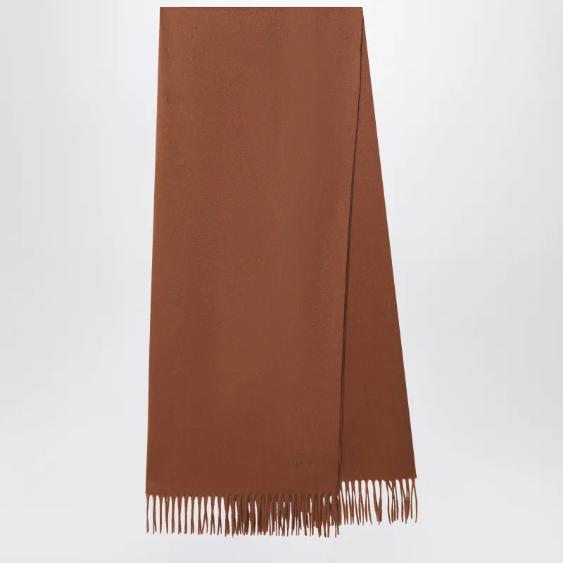 Leather-Brown Cashmere Scarf made by MaxMara