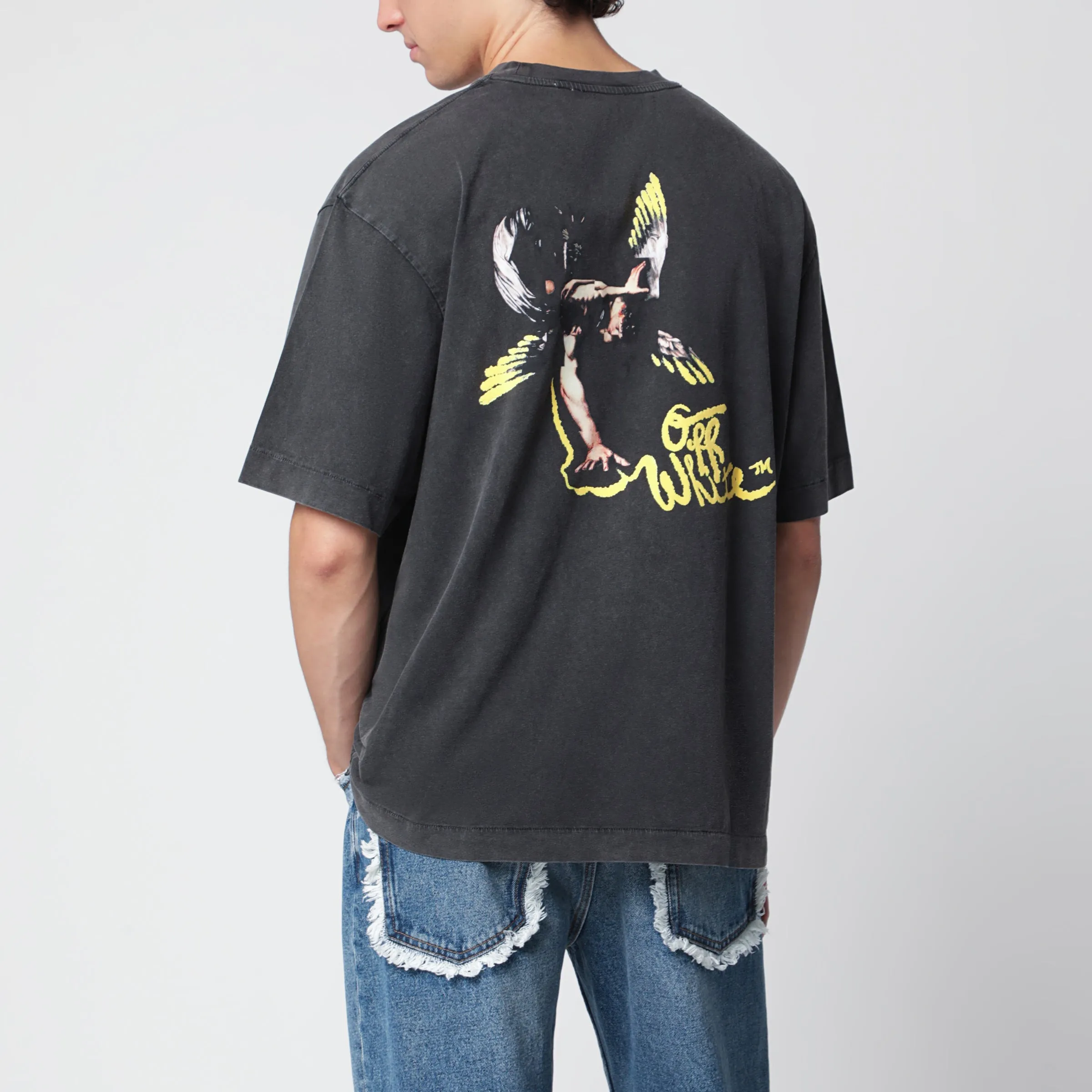 Off-White Washed Black T-Shirt With Off Logo sold by Wanan Luxury product image thumbnail 2