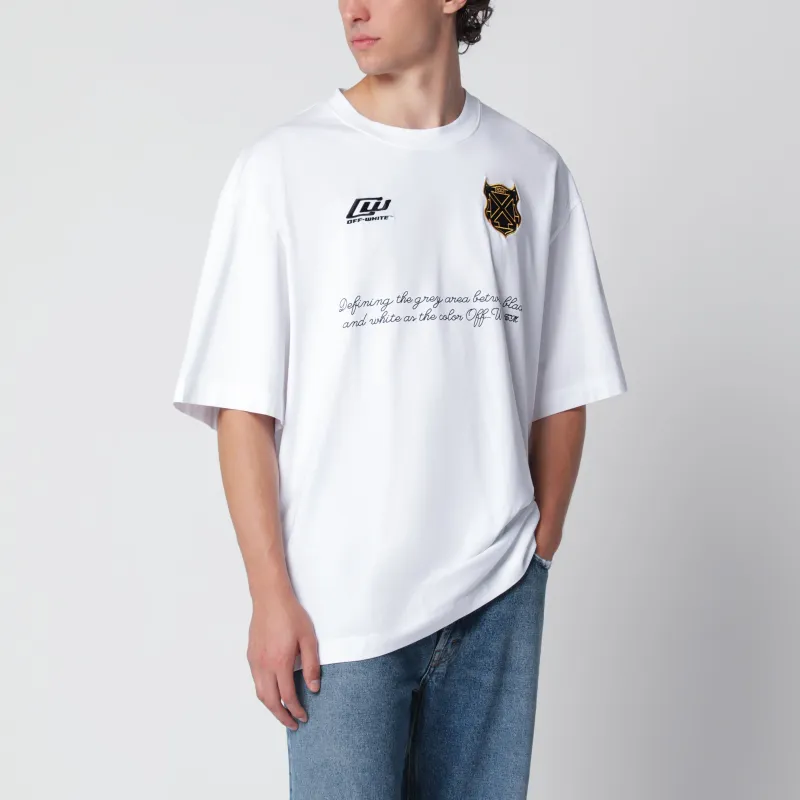 Off-White White T-Shirt With Logo Prints made by Off-White