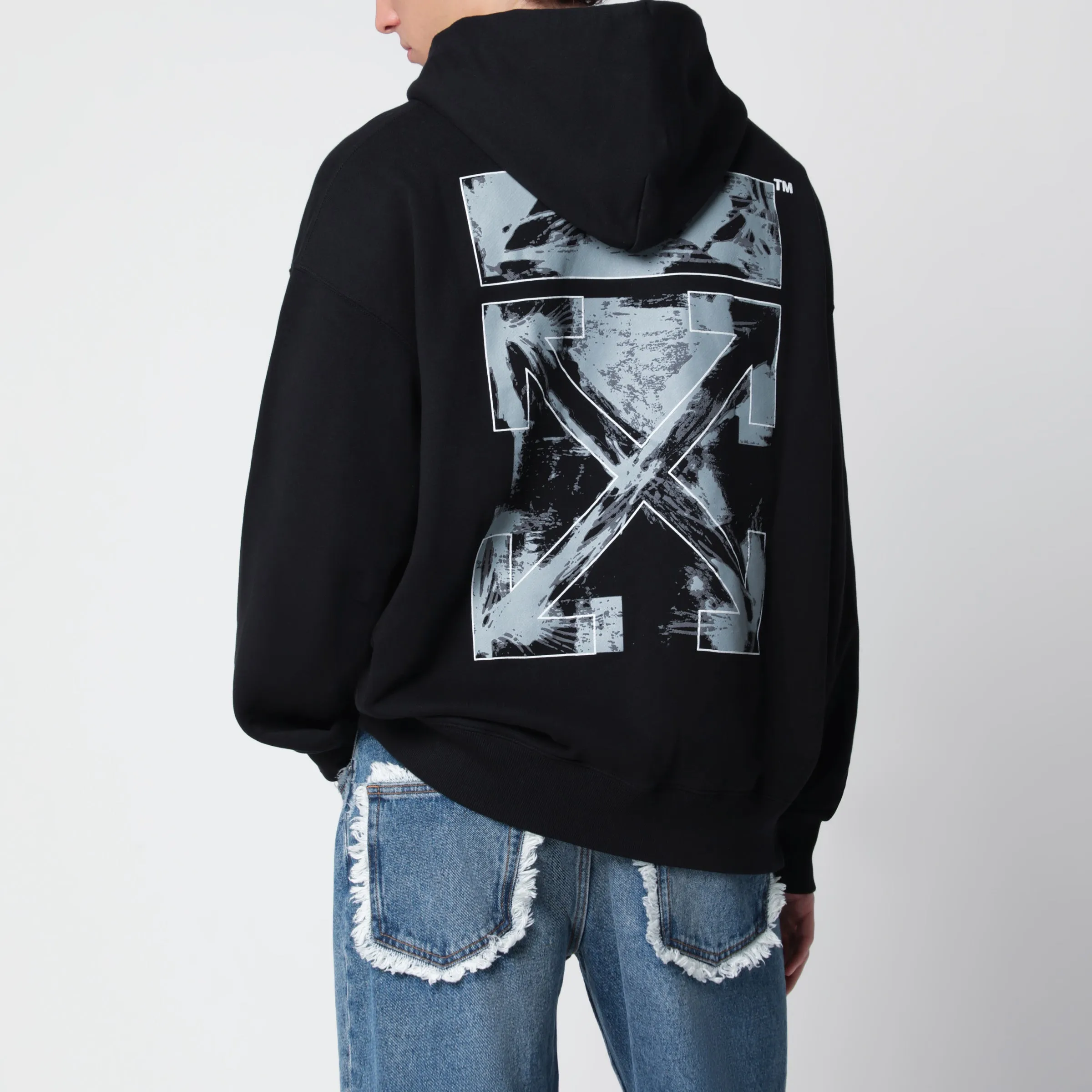 Off-White Black Hoodie With Arrow Print sold by Wanan Luxury product image thumbnail 2
