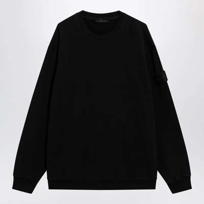 Black Cotton Sweatshirt made by Stone Island