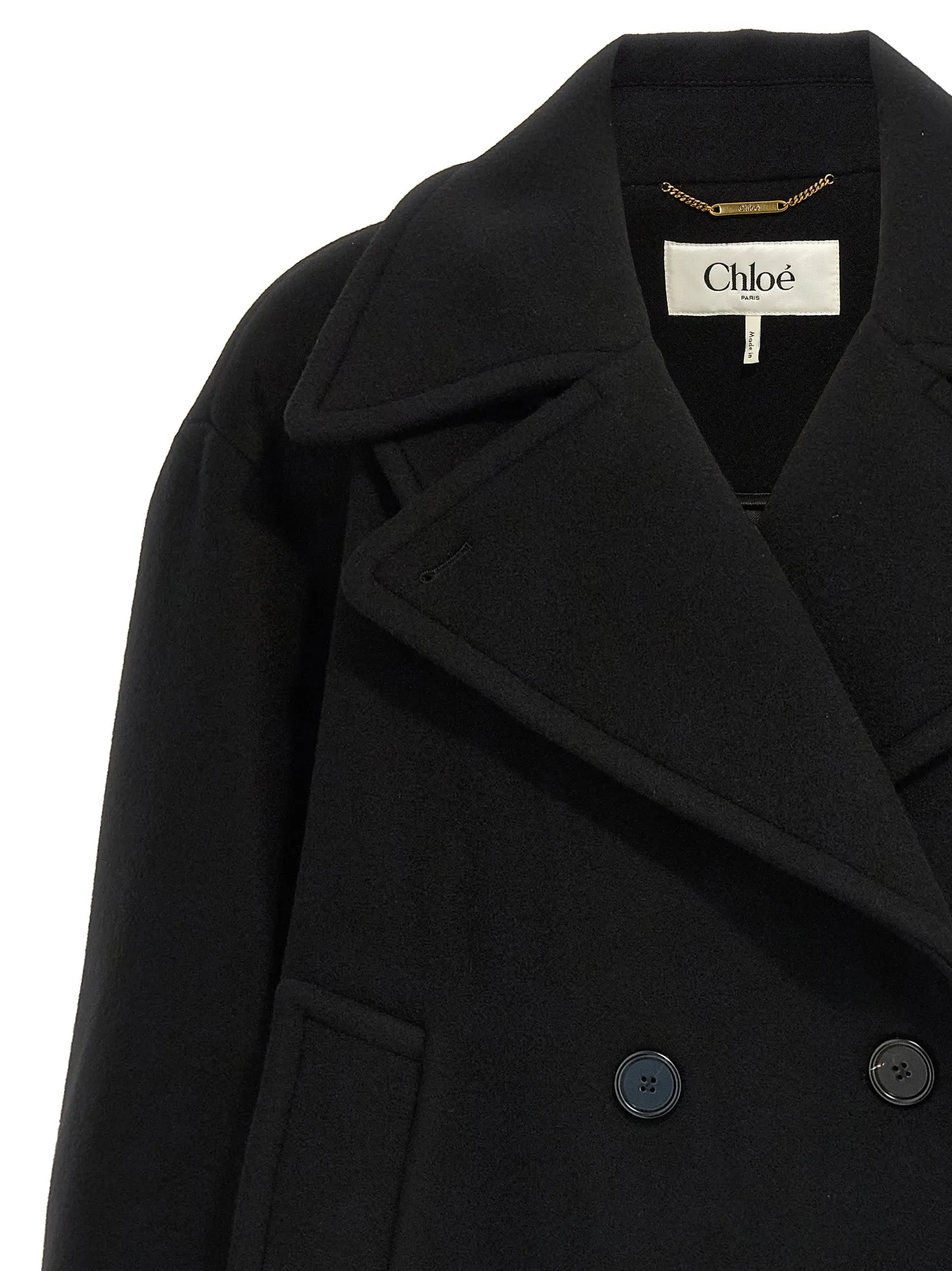 Double Breasted Wool Coat Coats And Trench Coats Black sold by Wanan Luxury product image thumbnail 4