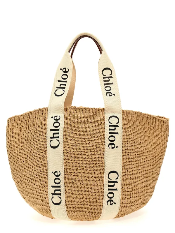 Woody Tote Bag Beige made by Chloe