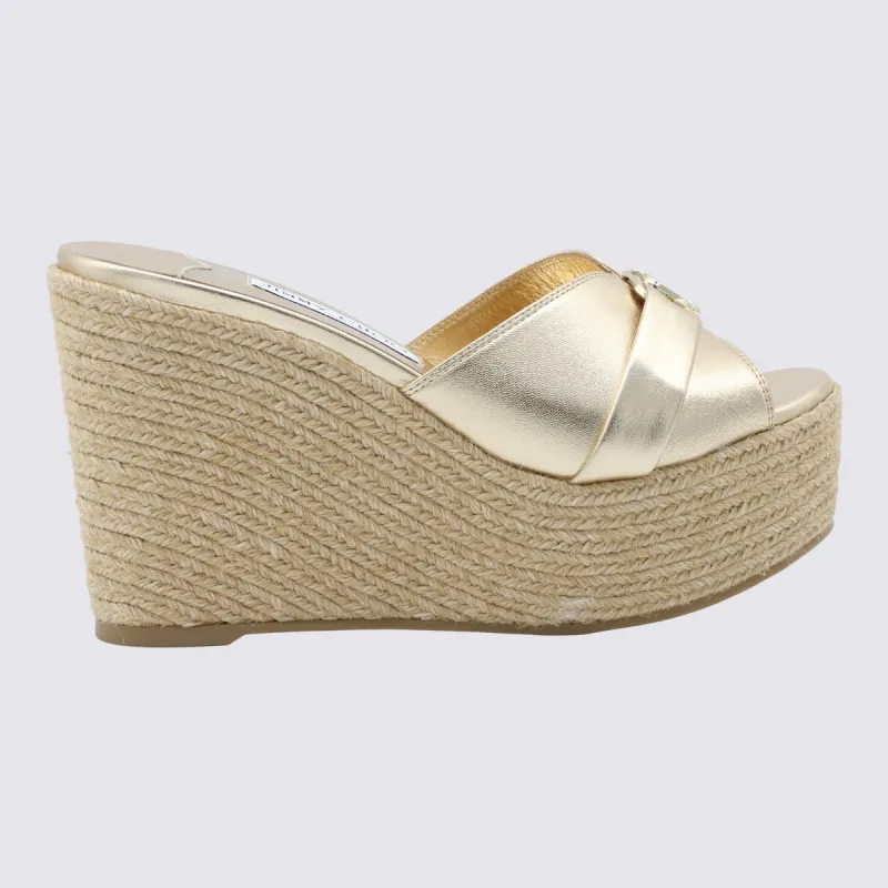 Flat Shoes Gold/Gold made by Jimmy Choo