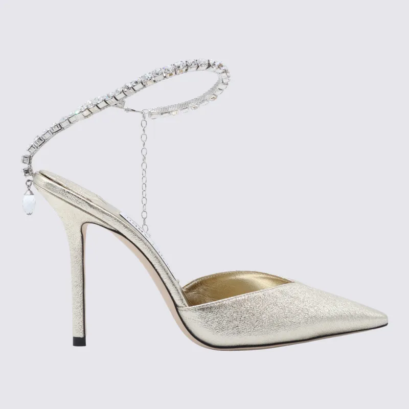 With Heel Platinum/Crystal made by Jimmy Choo