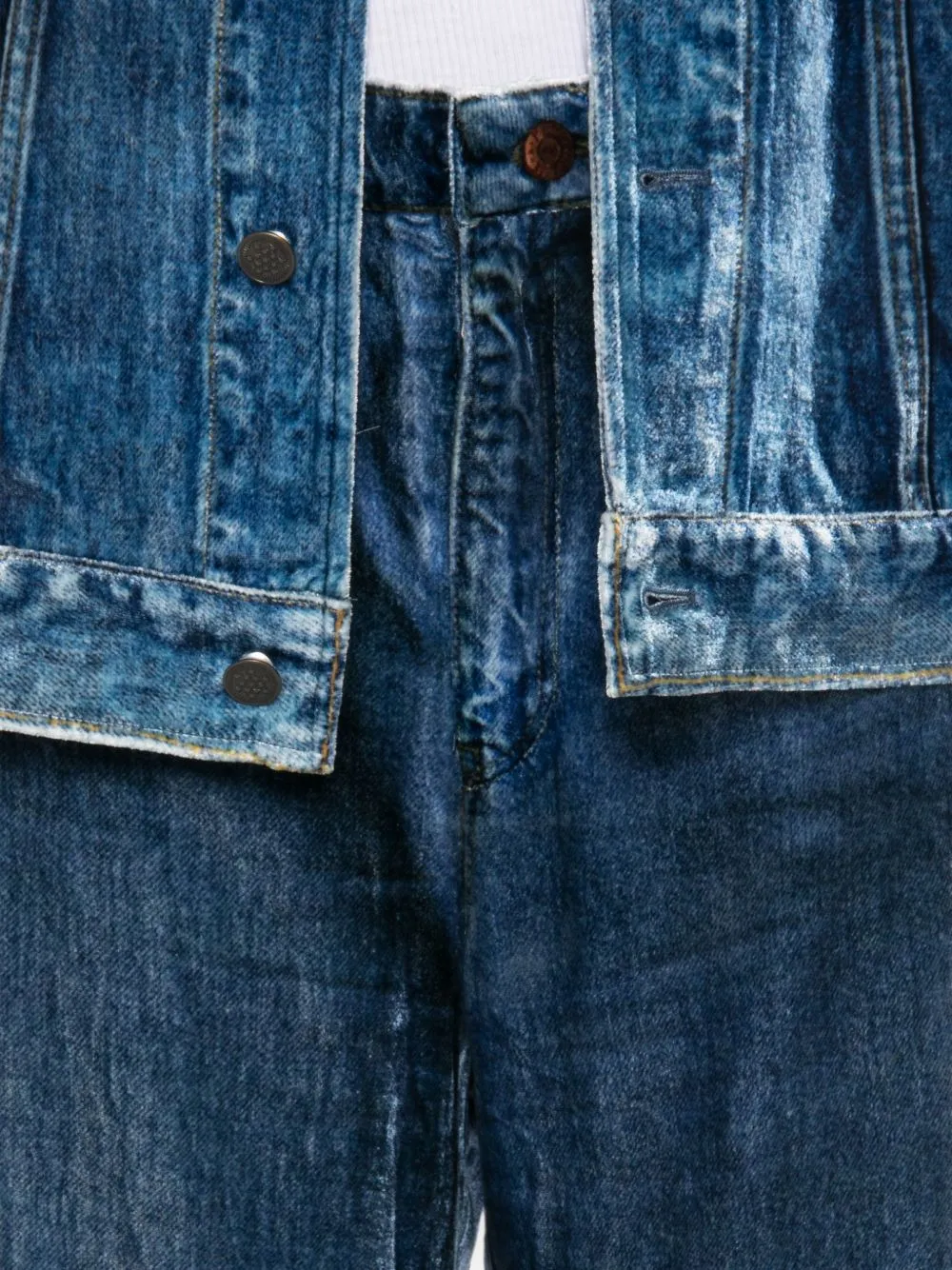 Denim Print Wide-Leg Trousers sold by Wanan Luxury product image thumbnail 2