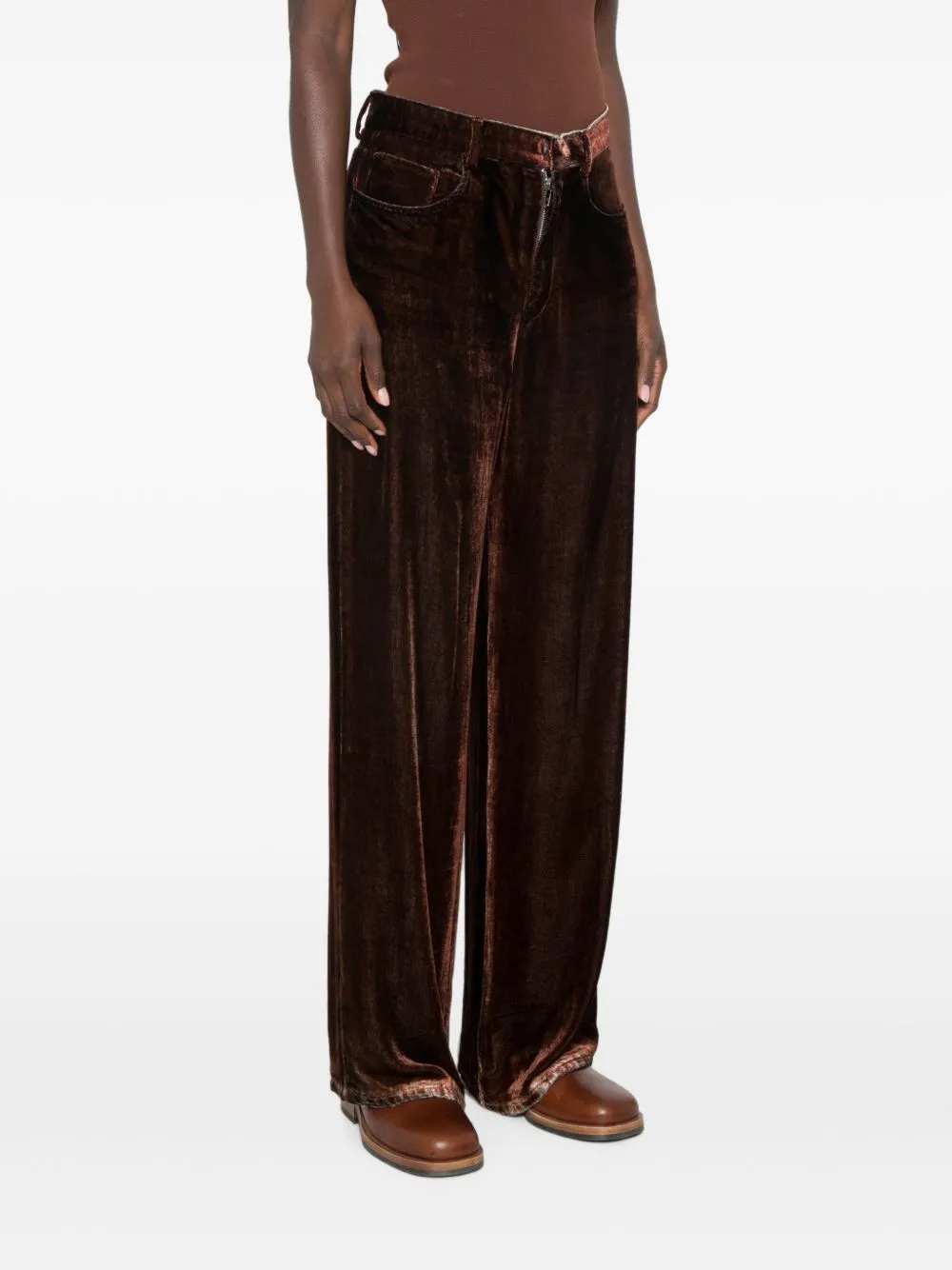 Velvet Wide-Leg Trousers sold by Wanan Luxury product image thumbnail 5