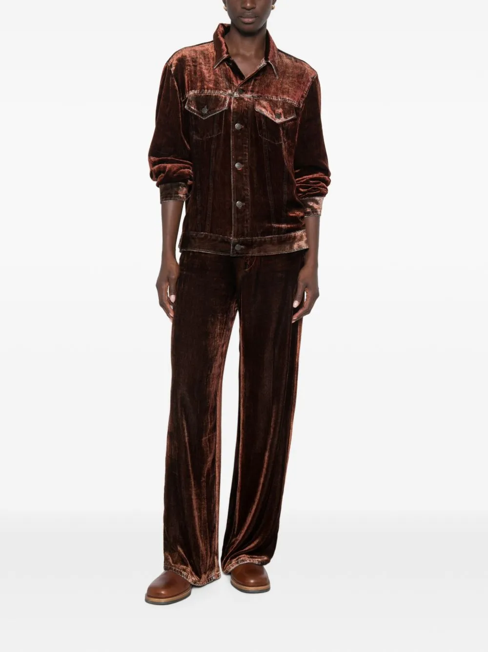 Velvet Wide-Leg Trousers sold by Wanan Luxury product image thumbnail 3