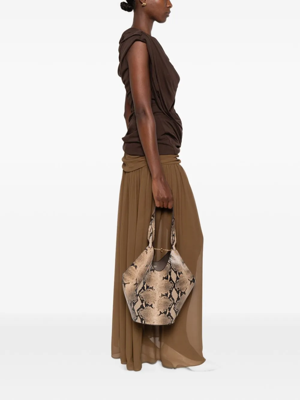 Lotus Small Leathet Bucket Bag sold by Wanan Luxury product image thumbnail 5