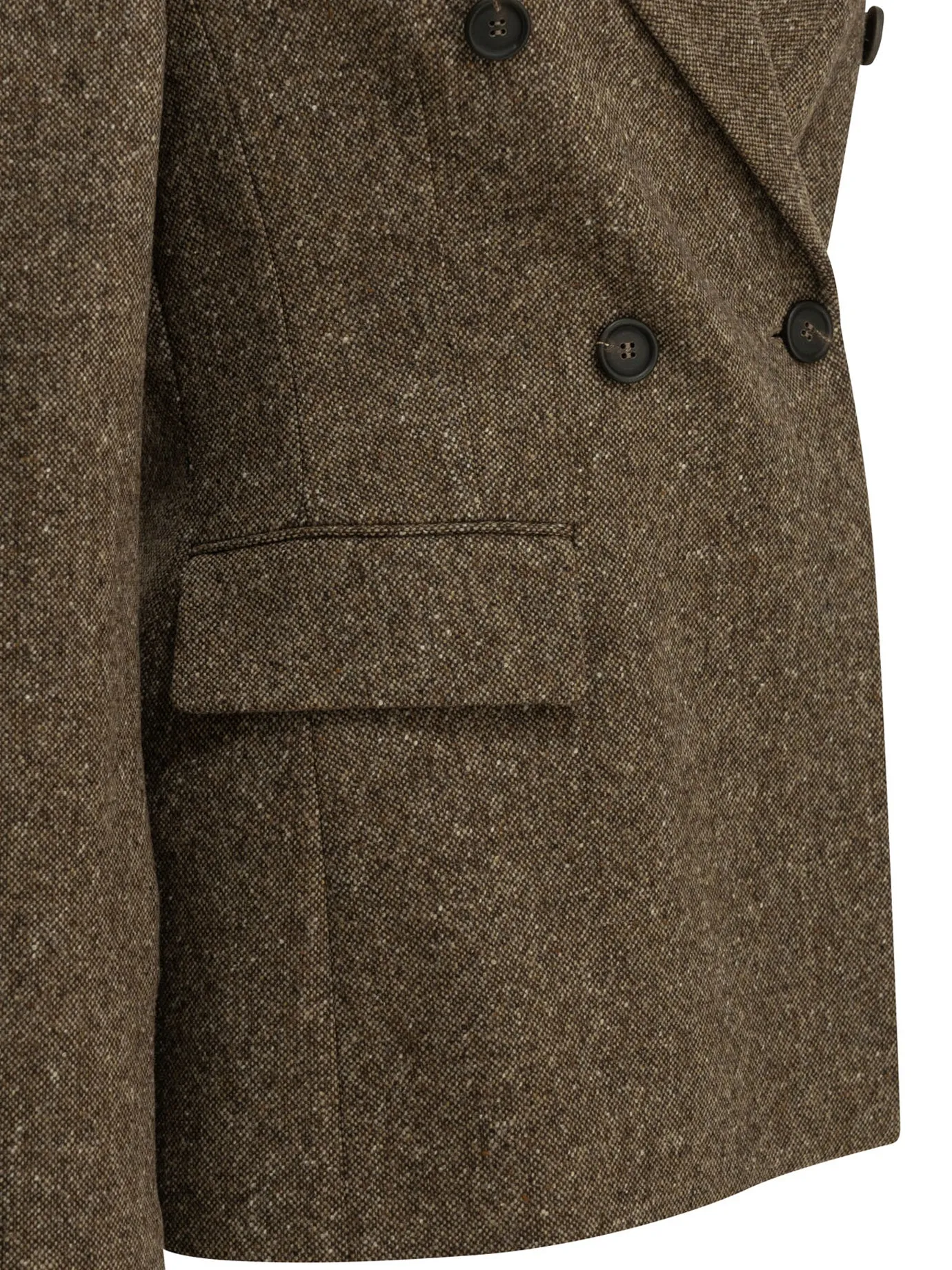 Double-Breasted Wool Blazer Jackets And Coats Brown sold by Wanan Luxury product image thumbnail 4