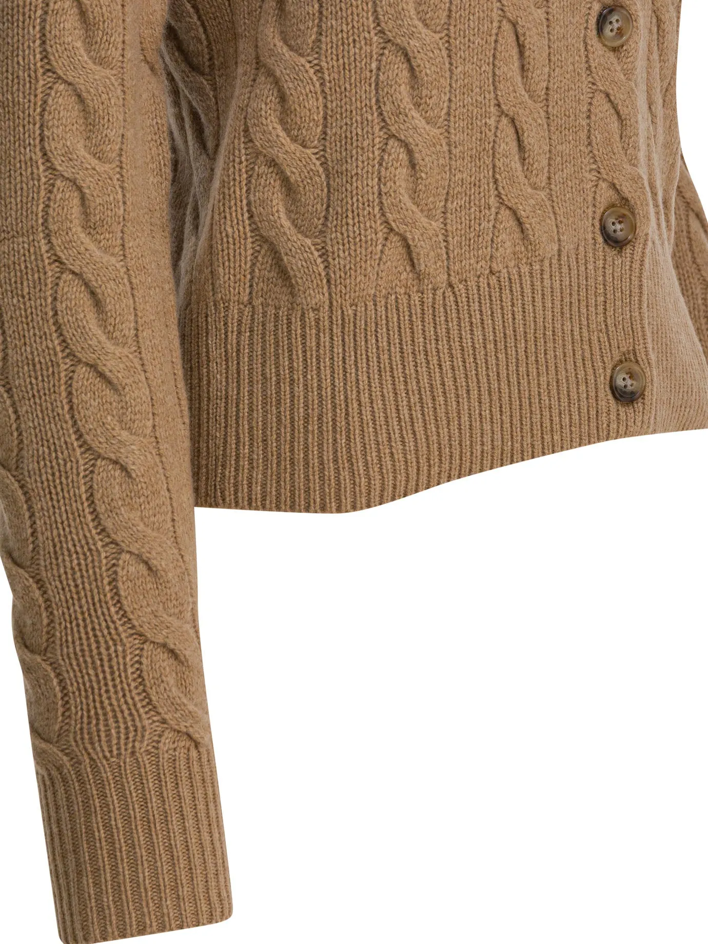 Wool And Cashmere Cardigan With Logo Knitwear Brown sold by Wanan Luxury product image thumbnail 4