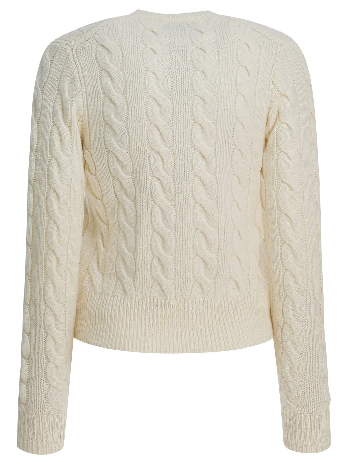 Wool And Cashmere Cardigan With Logo Knitwear White sold by Wanan Luxury product image thumbnail 2