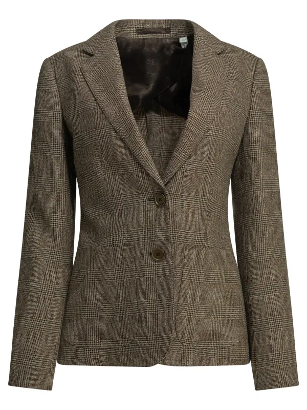 Wool-And-Linen-Blend Blazer Jackets And Coats Brown made by Burberry