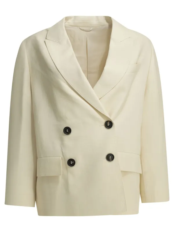 Fluid Jackets And Coats White made by Brunello Cucinelli