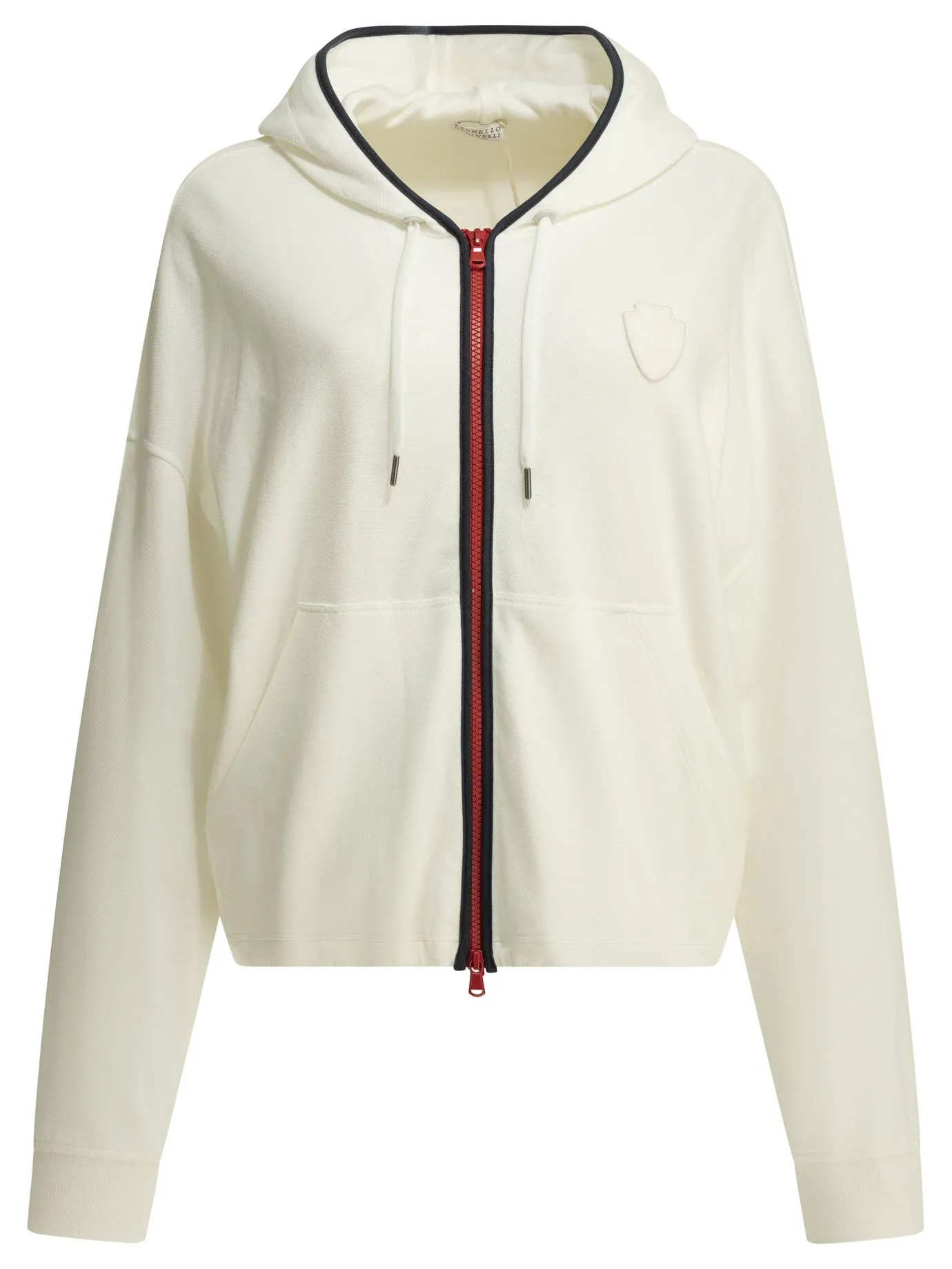 Zip-Up Sweatshirt With Logo Sweatshirts White sold by Wanan Luxury