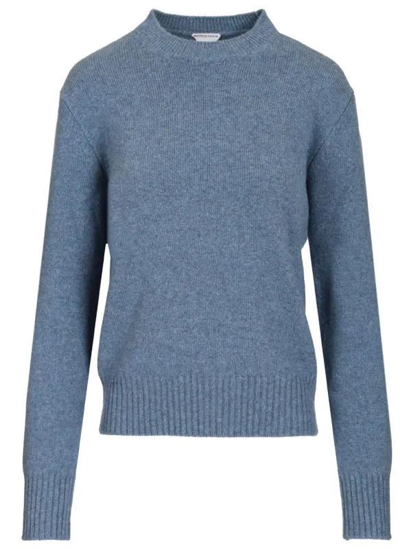 Cashmere Sweater Knitwear Light Blue made by Bottega Veneta
