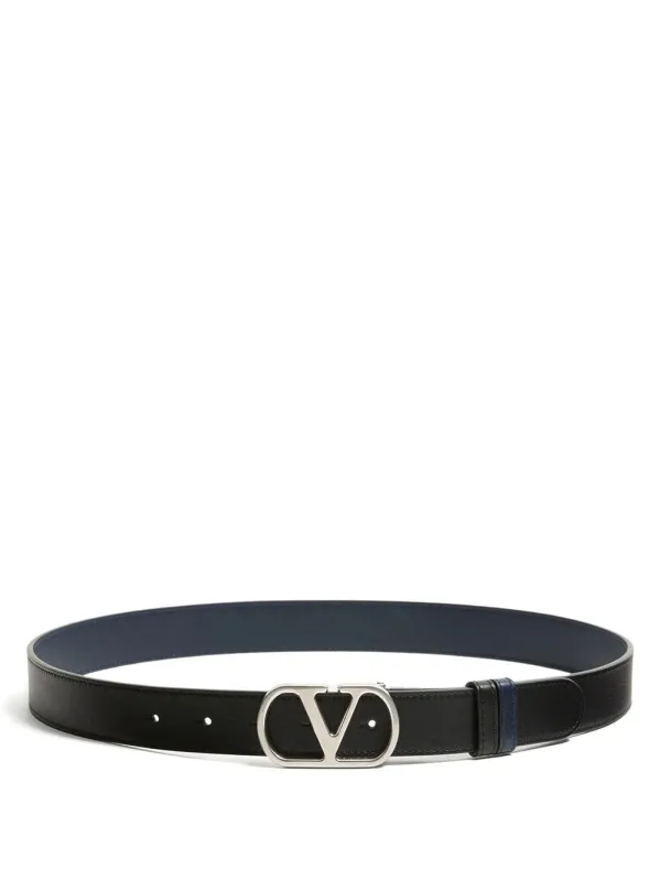 Vlogo Signature 30mm Reversible Shiny Leather Belt made by Valentino Garavani