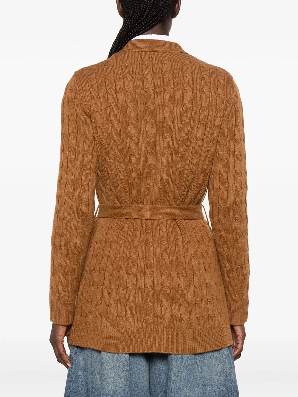Cable-Knit Belted Cashmere Cardigan sold by Wanan Luxury product image thumbnail 4