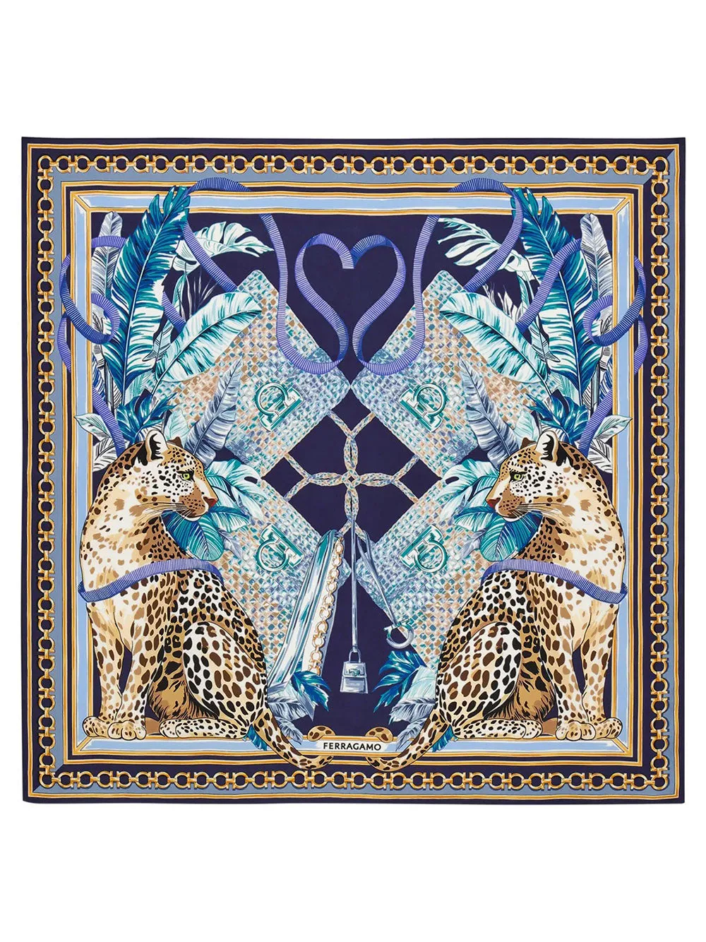 Felini Print Silk Scarf sold by Wanan Luxury