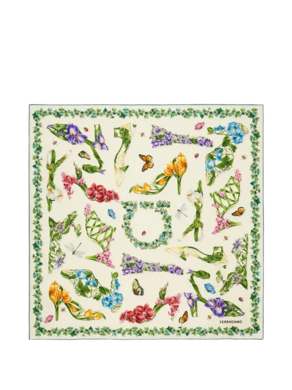 Printed Silk Foulard made by Salvatore Ferragamo