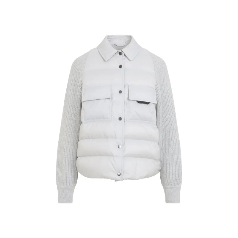 Down Jackets Grey made by Brunello Cucinelli