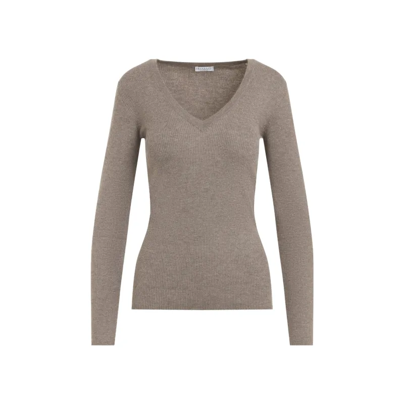 V Neck Brown made by Brunello Cucinelli