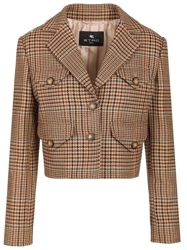 Cropped Blazer Jackets Multicolor made by Etro