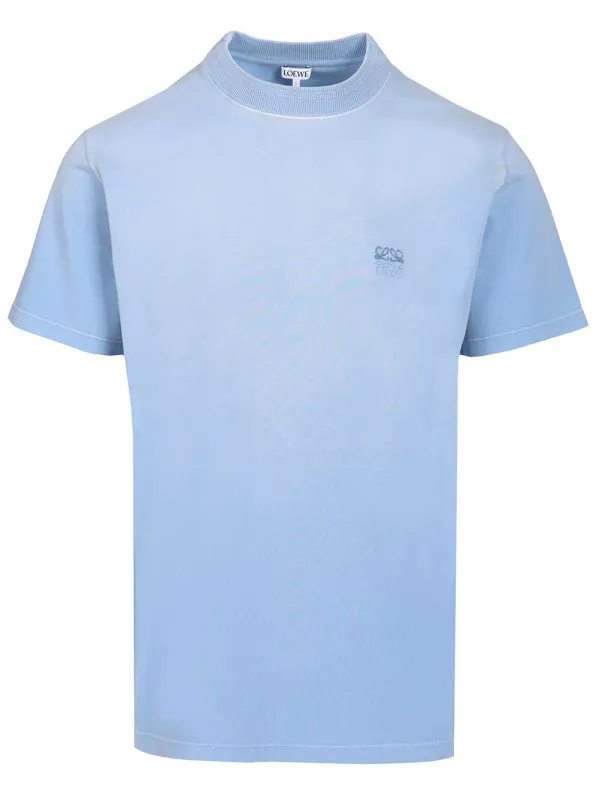 Cotton T-Shirt Light Blue made by Loewe
