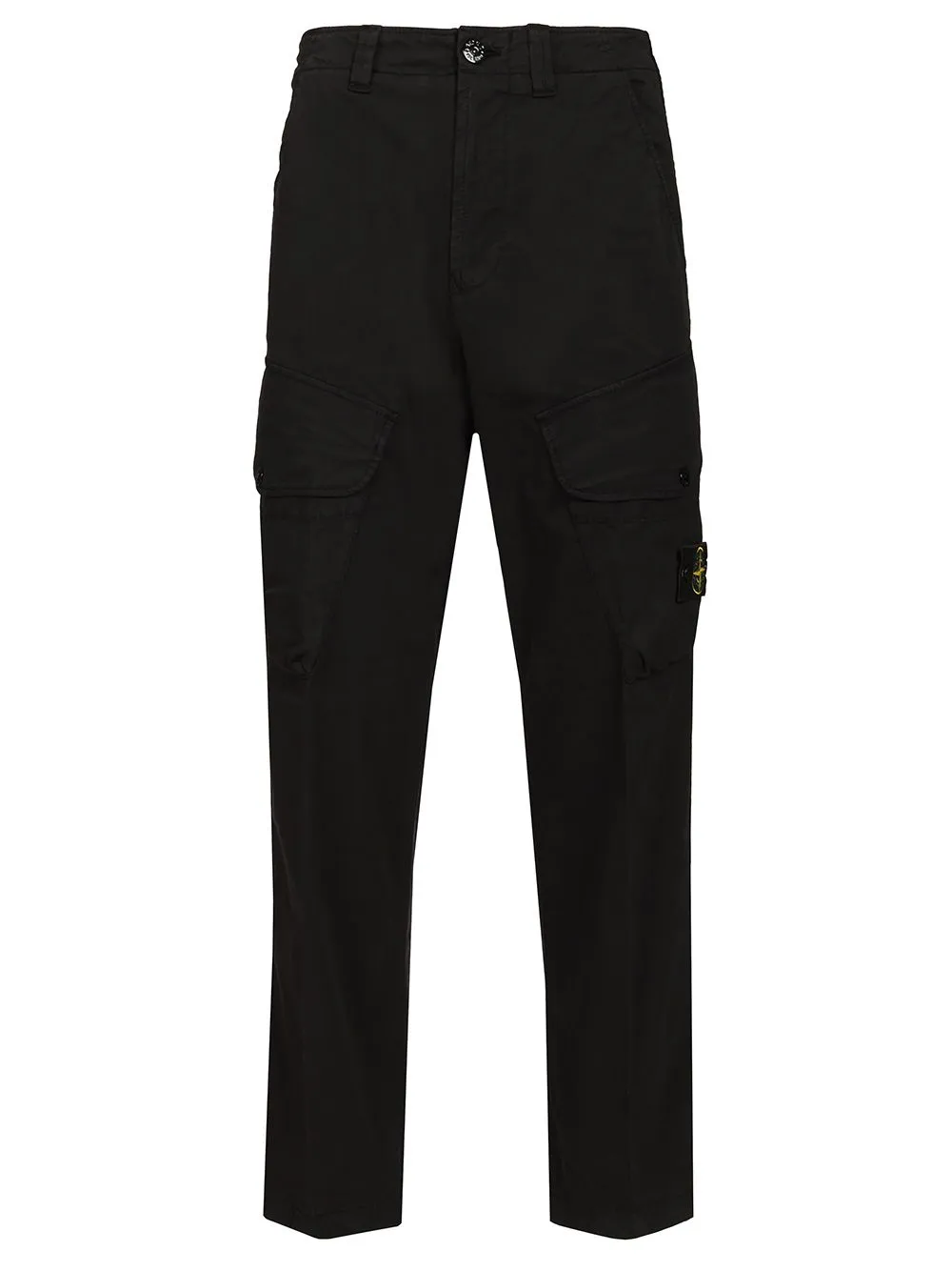 Stretch Organic Cotton Twill Cargo Trousers Black sold by Wanan Luxury
