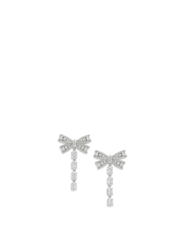 Dangling Earrings With Crystals Jewels Silver made by Self-Portrait