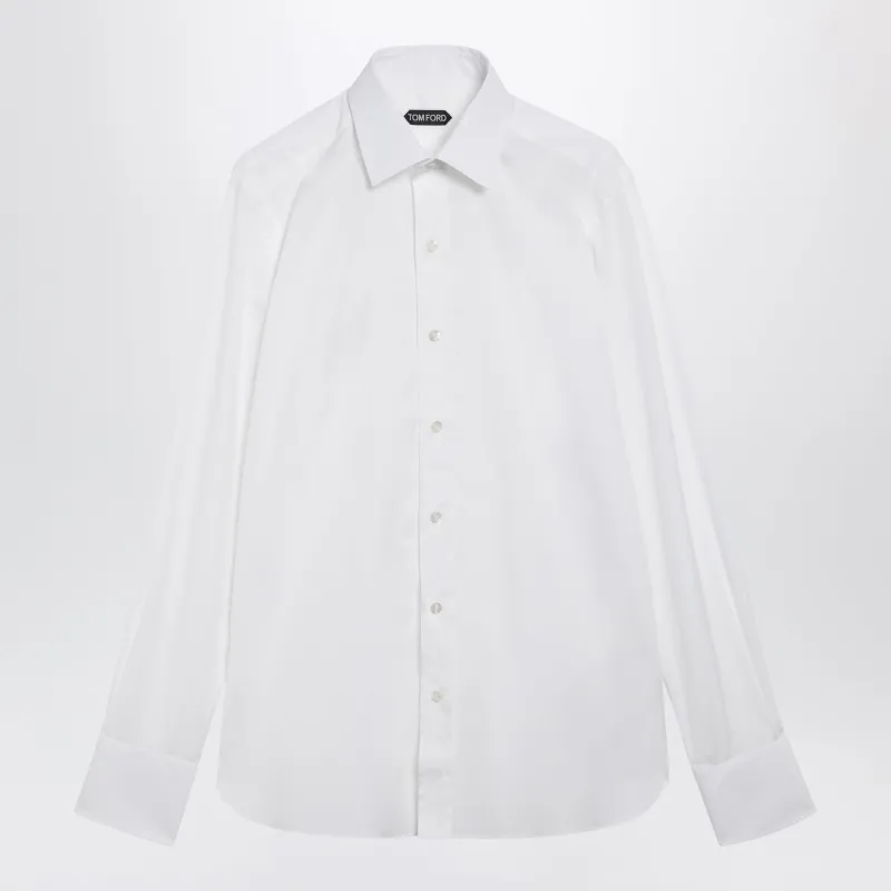 Slim-Fit Cotton Shirt In Optical White made by Tom Ford