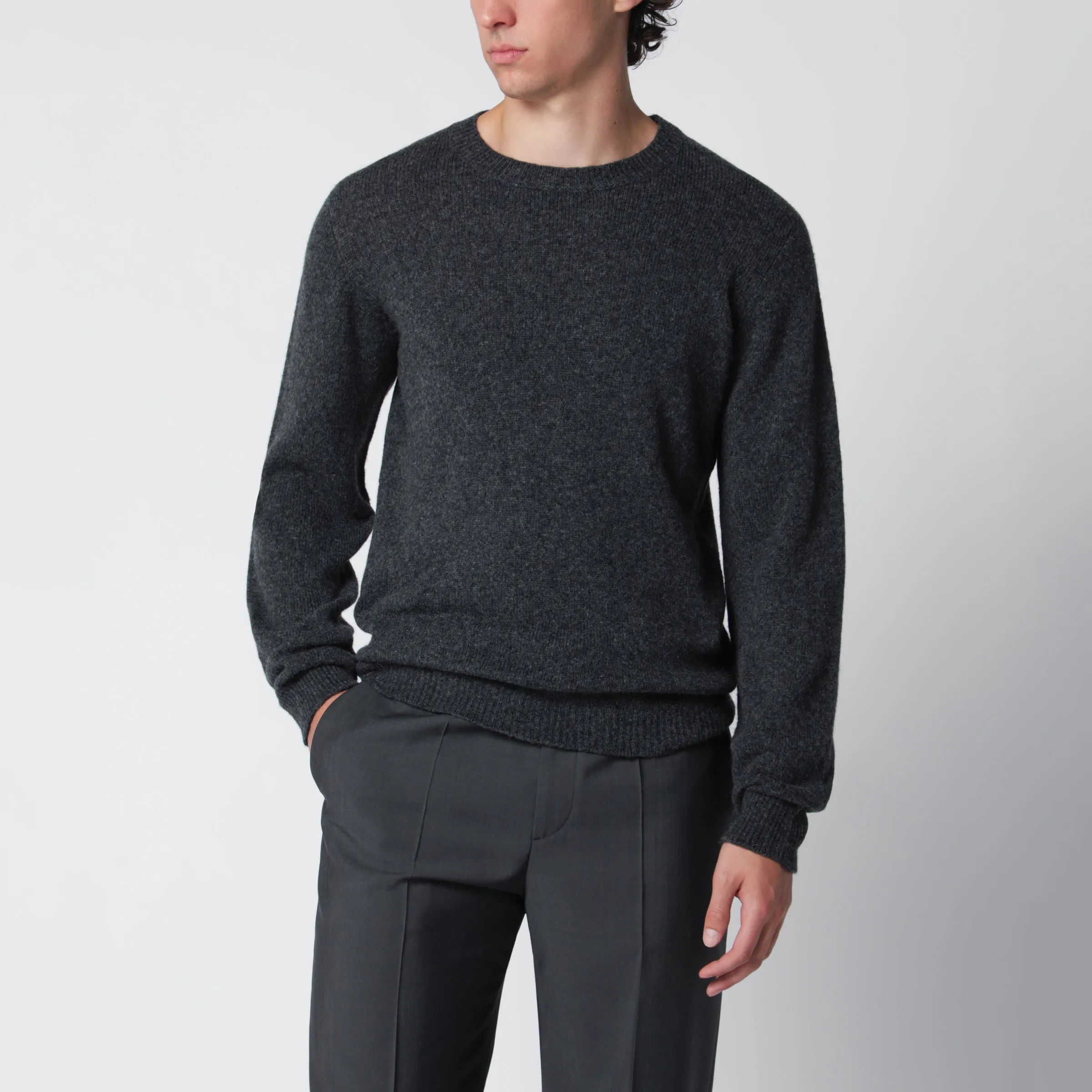 Anthracite Grey Wool-Blend Sweater sold by Wanan Luxury