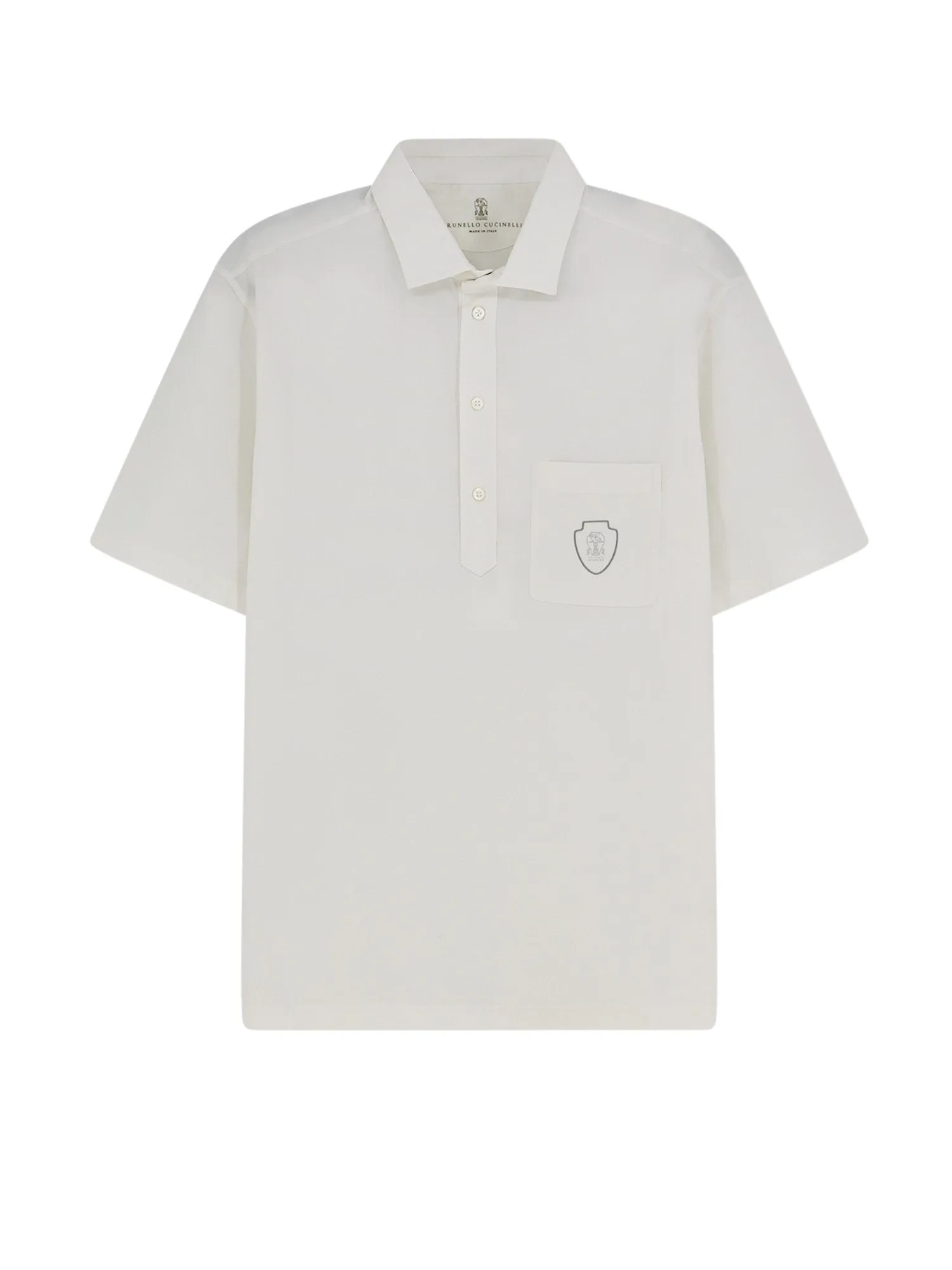 Virgin Wool Polo Shirt With Front Logo Patch sold by Wanan Luxury