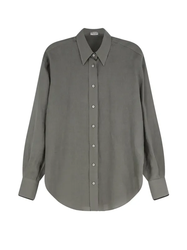 Linen Shirt With Monili Detail made by Brunello Cucinelli