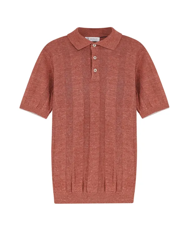 Linen And Cotton Blend Polo Shirt made by Brunello Cucinelli
