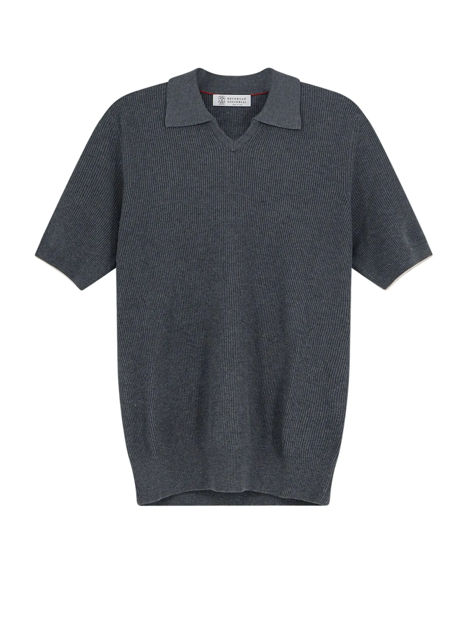 Cotton Polo Shirt With Ribbed Knit sold by Wanan Luxury
