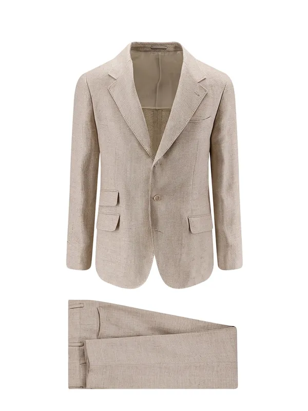 Silk, Linen And Wool Suit made by Brunello Cucinelli