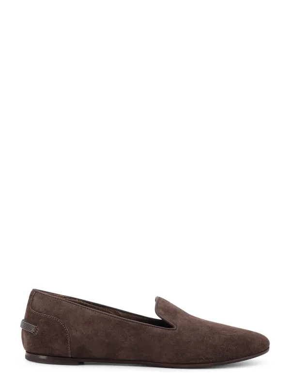Suede Loafers With Monili Detail made by Brunello Cucinelli