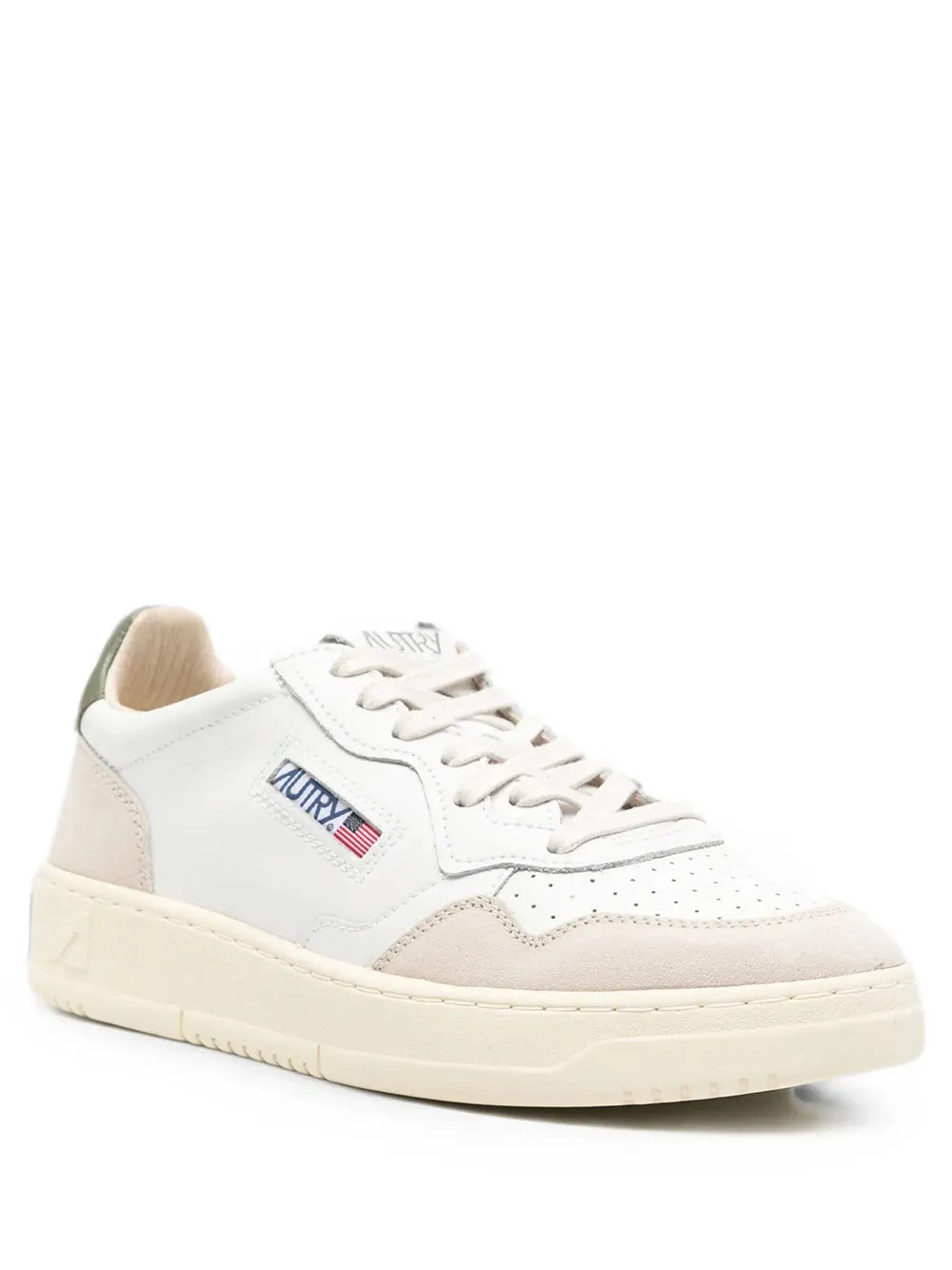 Medalist Low Sneakers In White Leather And Bronze Green Suede sold by Wanan Luxury product image thumbnail 2
