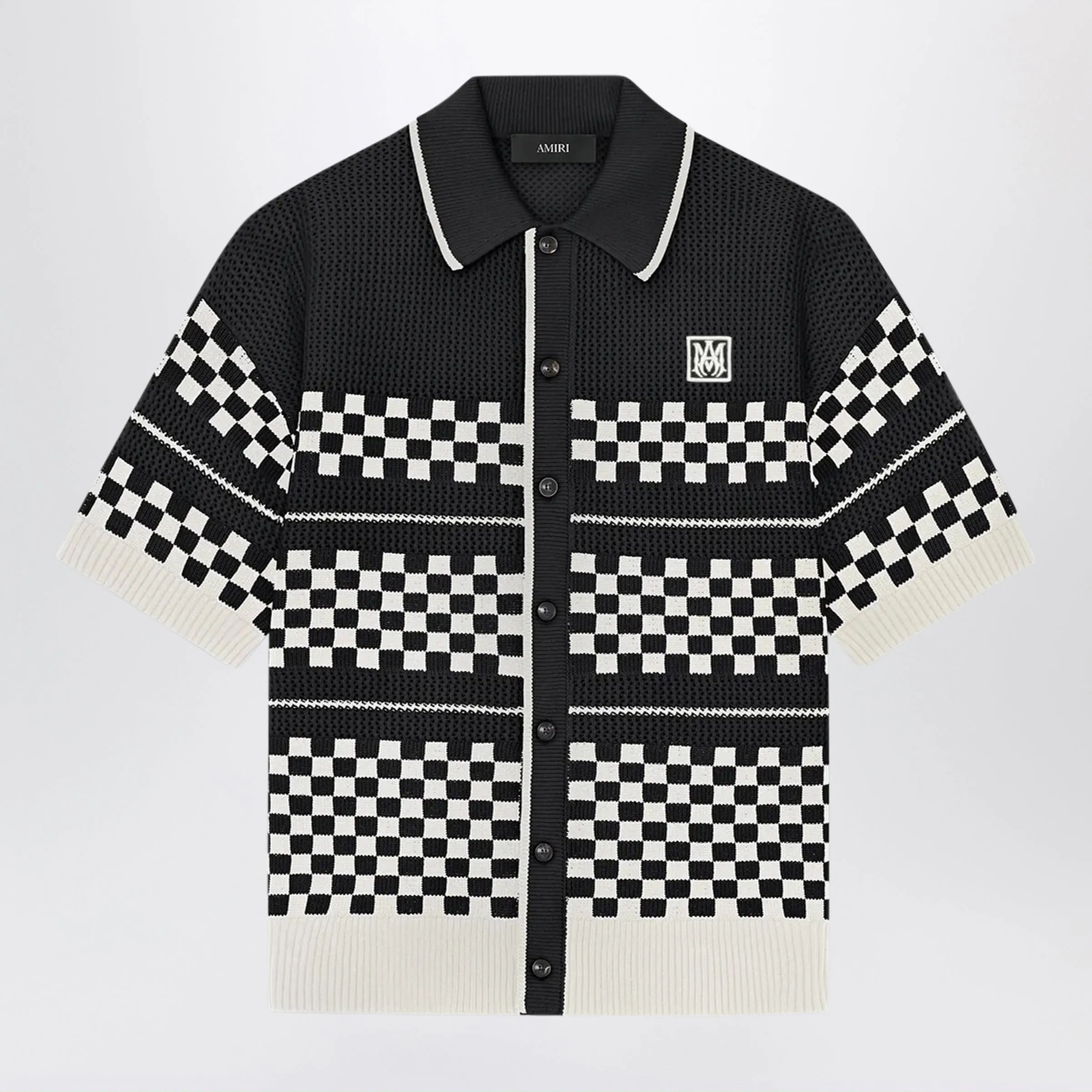 Checkered Mesh Sweater With Logo Embroidery sold by Wanan Luxury
